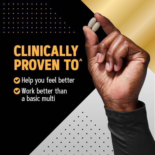 GNC Mega Men Sport bottle and nutrition facts highlight immune support ingredients