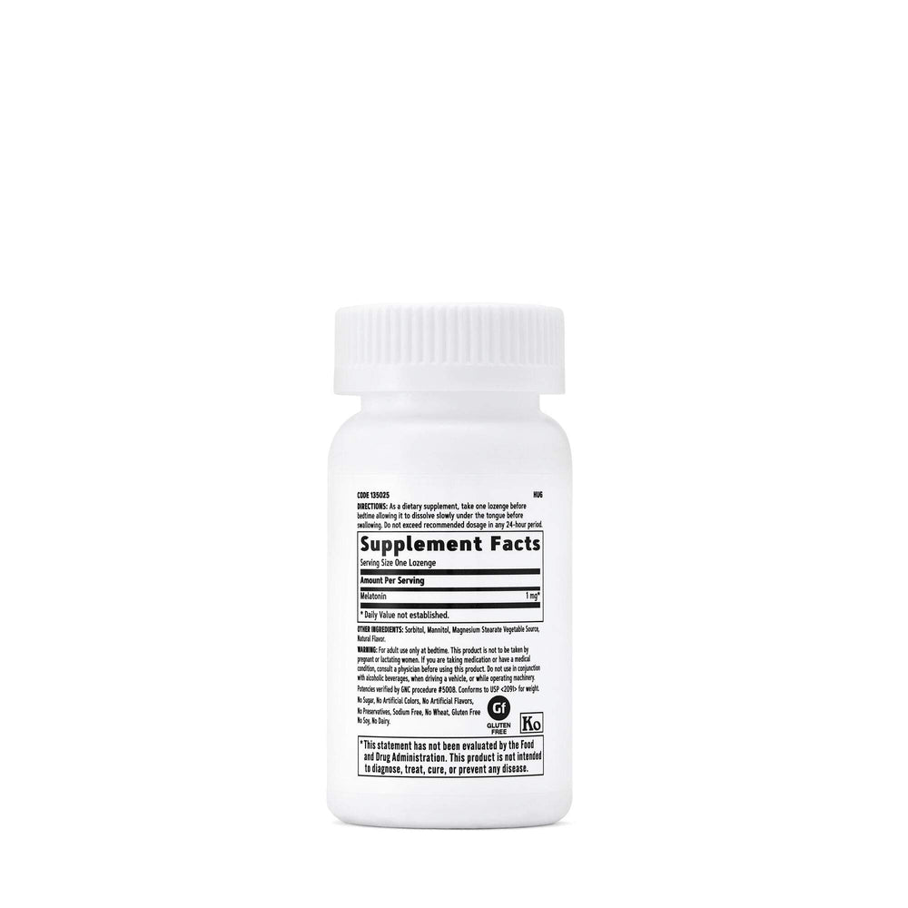 GNC Melatonin Cherry lozenge dissolves slowly for smooth sleep onset