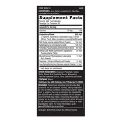 GNC Men's Staminol bottle back-label detailing ingredients and usage