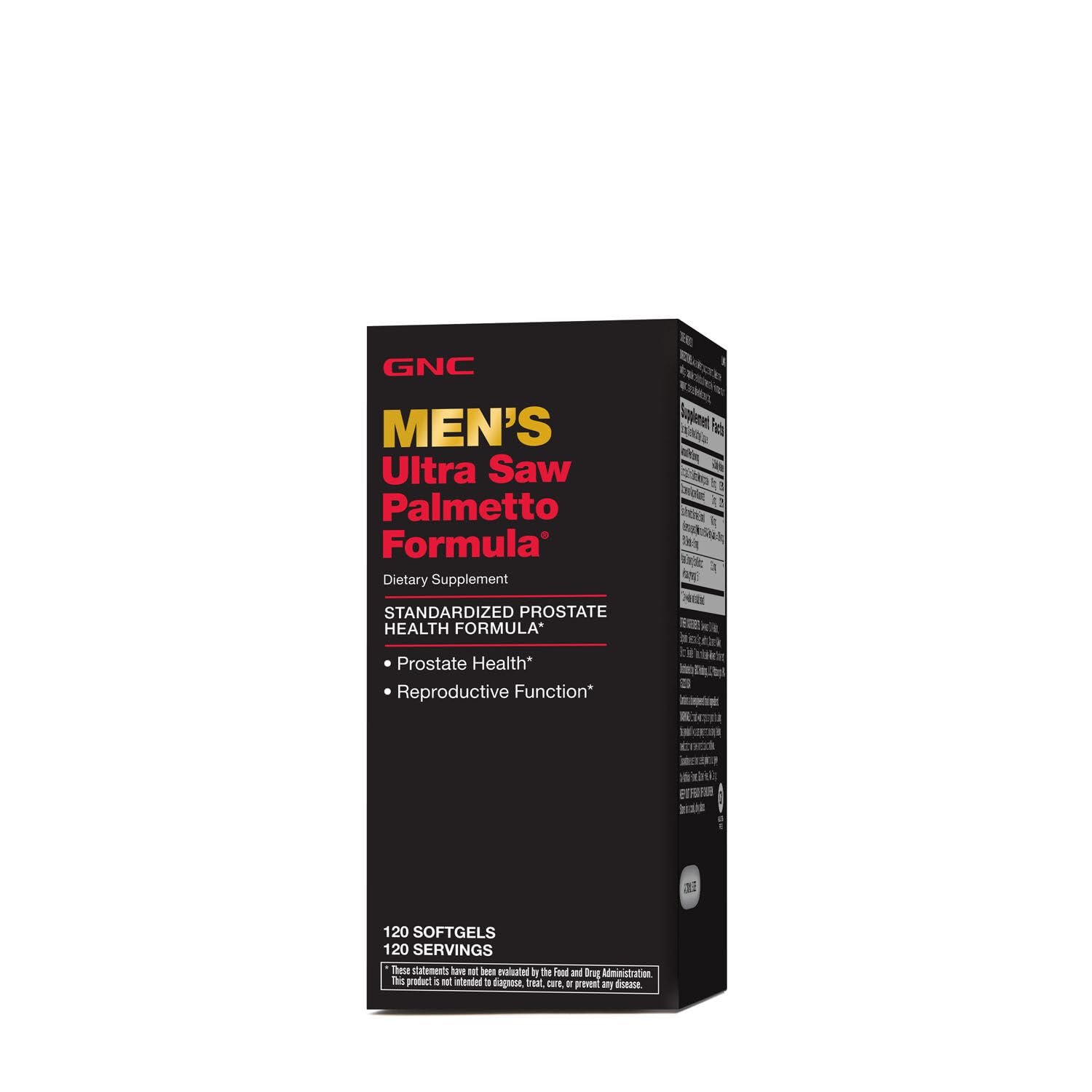 GNC Men's Ultra Saw Palmetto bottle front view for prostate health support