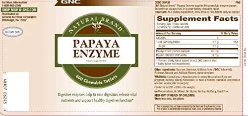 GNC Papaya Enzyme daily use for steady digestive support.