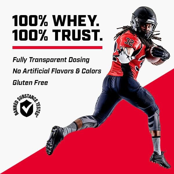 GNC Pro Performance 100% Whey label with transparent third-party testing seal.