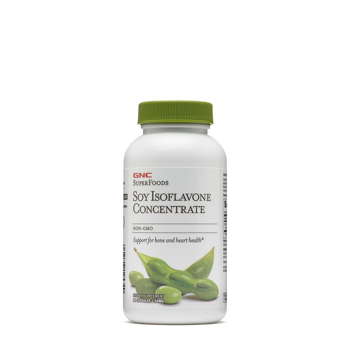 GNC SuperFoods Soy Isoflavone Concentrate bottle supports bone health and easy daily use