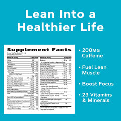 GNC Total Lean Lean Shake Burn chocolate fudge label close-up, highlighting 30g protein per serving.