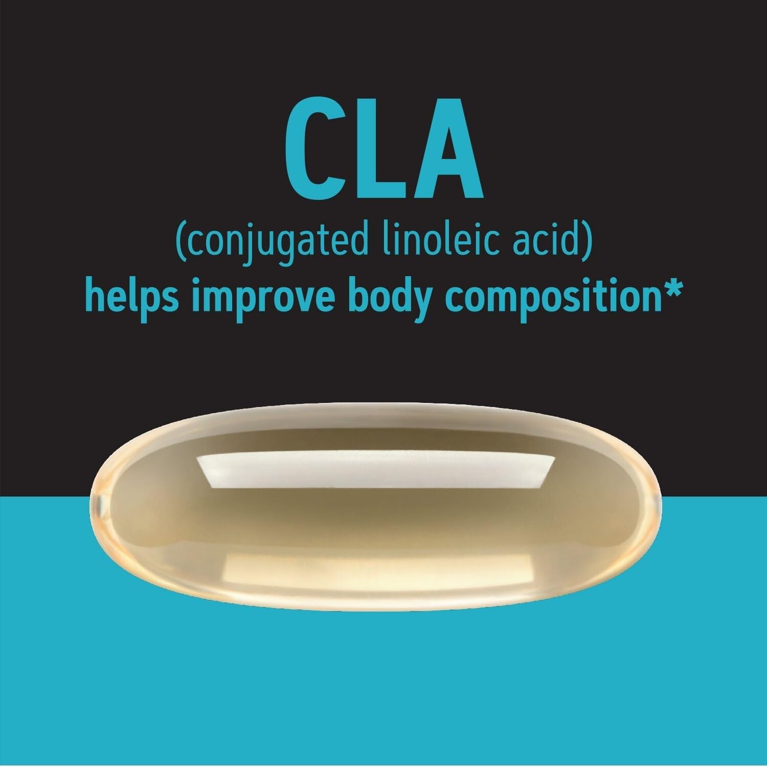 GNC CLA bottle pouring capsules into hand for daily use.