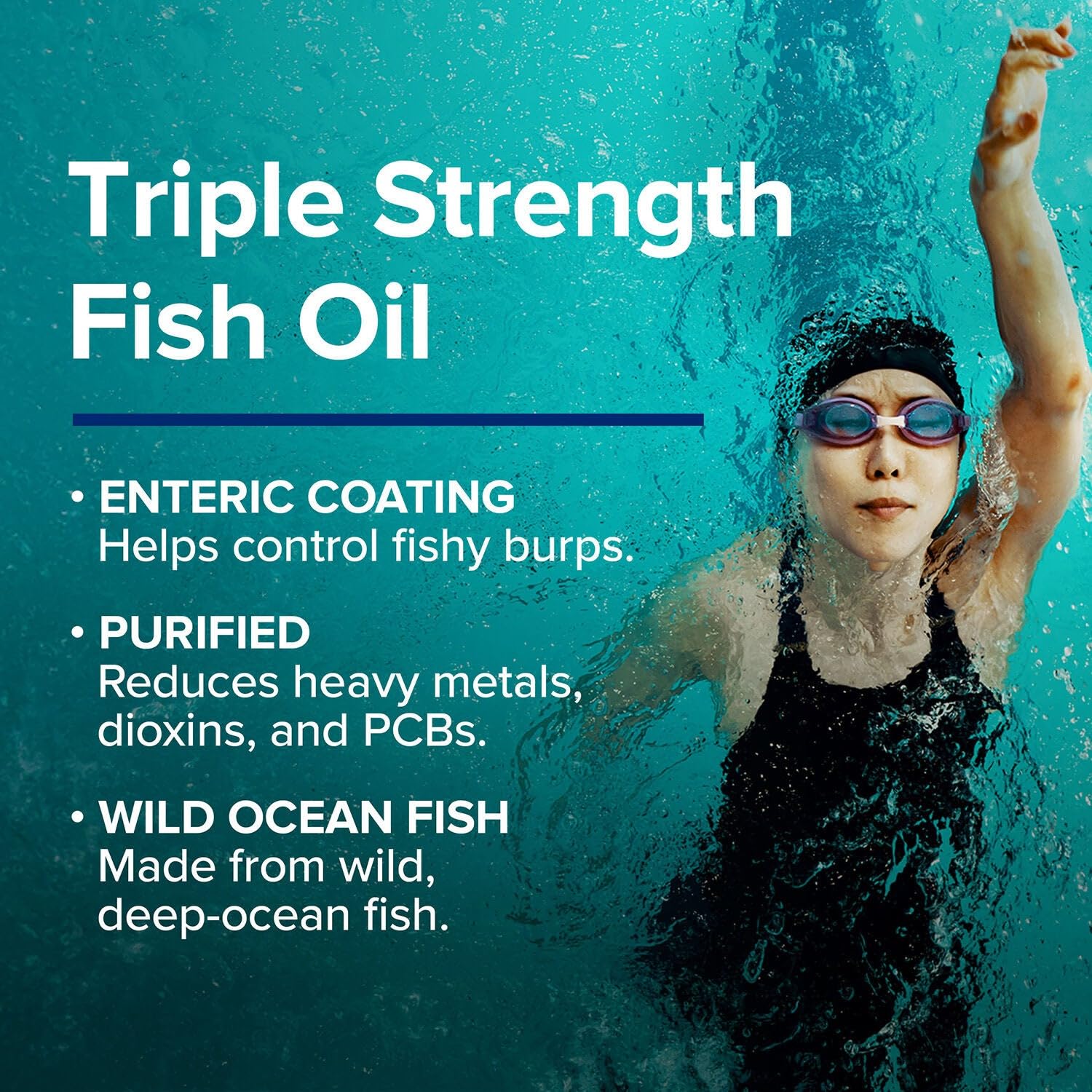GNC Triple Strength Fish Oil ingredients list close-up on label.