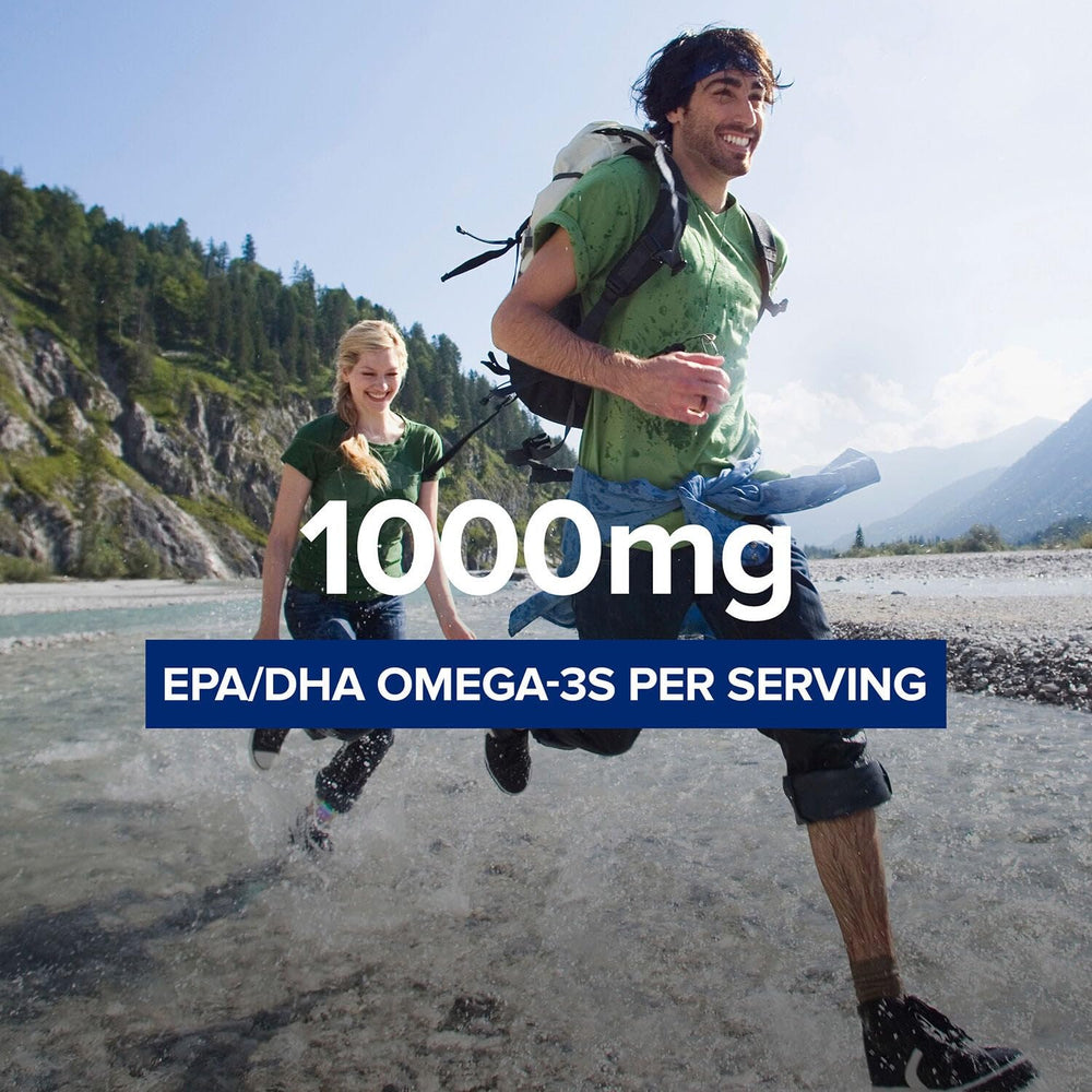 GNC Triple Strength Fish Oil softgels closeup showing high EPA and DHA