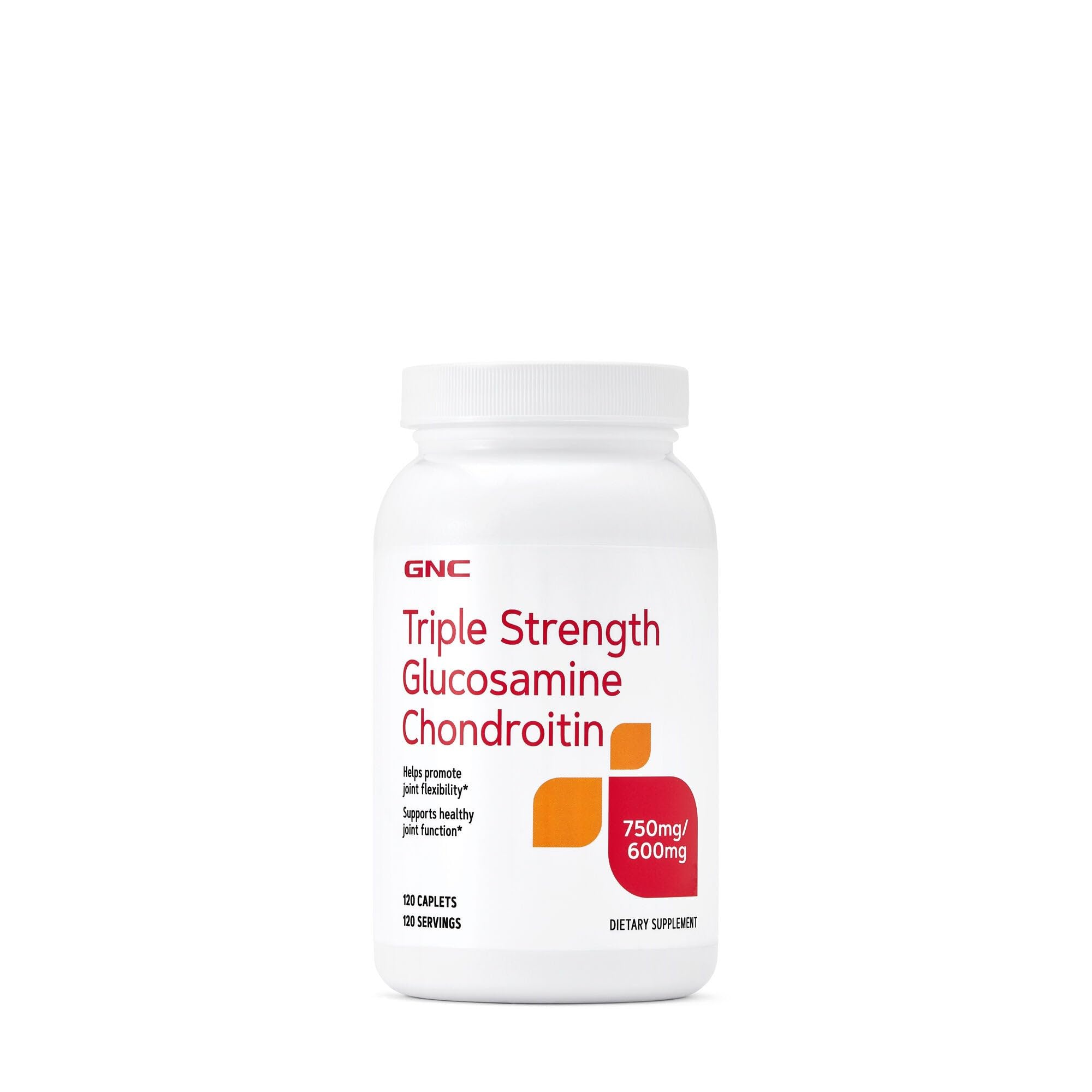 GNC Triple Strength glucosamine chondroitin bottle promoting joint support for daily activity.