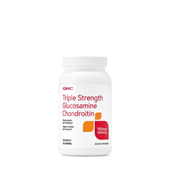 GNC Triple Strength glucosamine chondroitin bottle promoting joint support for daily activity.