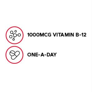 GNC Vitamin B-12 1000mcg cap, convenient daily dosage