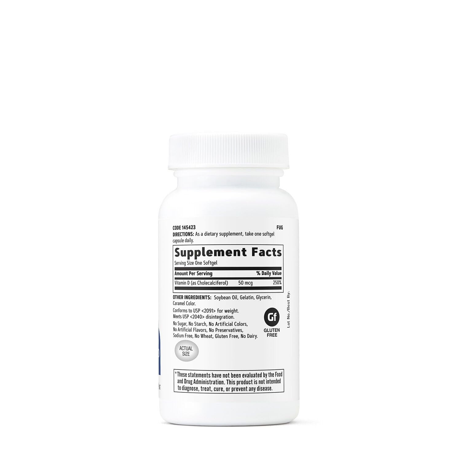 GNC Vitamin D3 softgel pour showing dosage for easy daily intake.