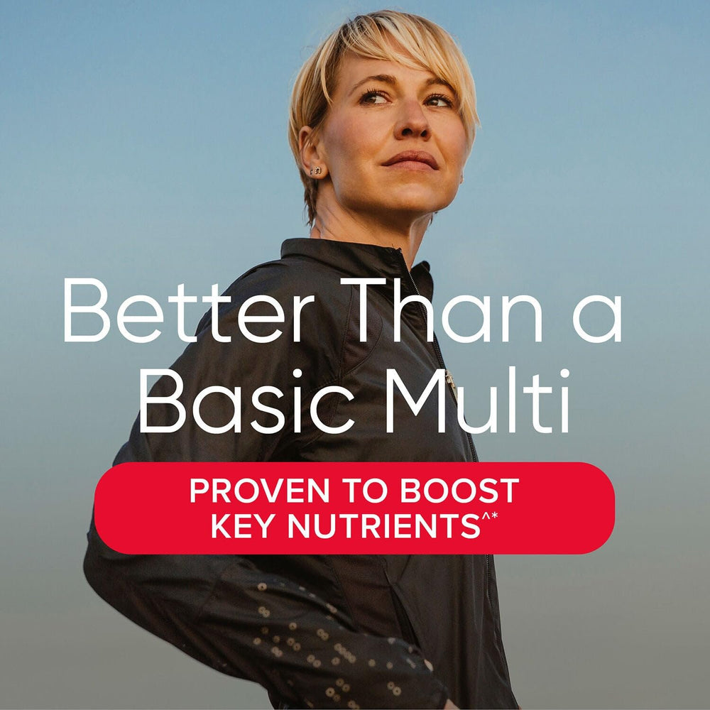 GNC Women’s Active Multivitamin bottle back label highlights the vitamin blend for immune health and bone support.