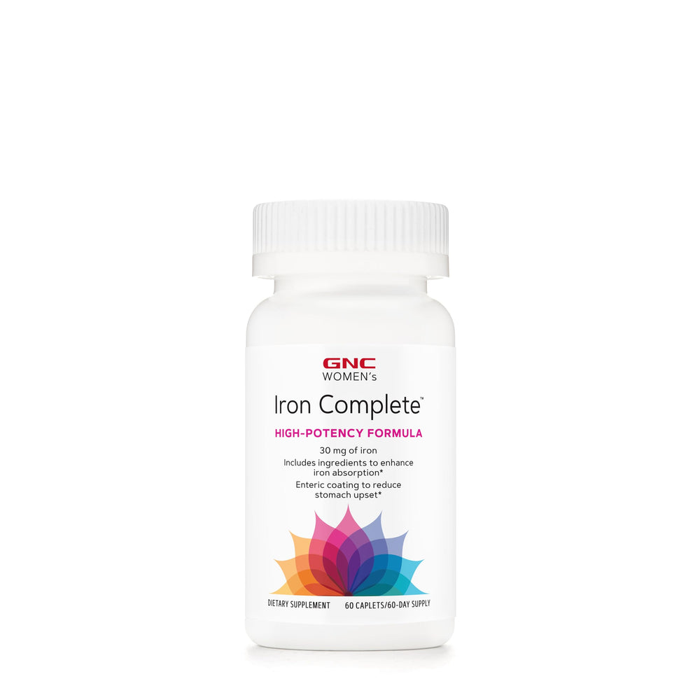 GNC Women's Iron Complete Multivitamin bottle for daily iron support and energy.