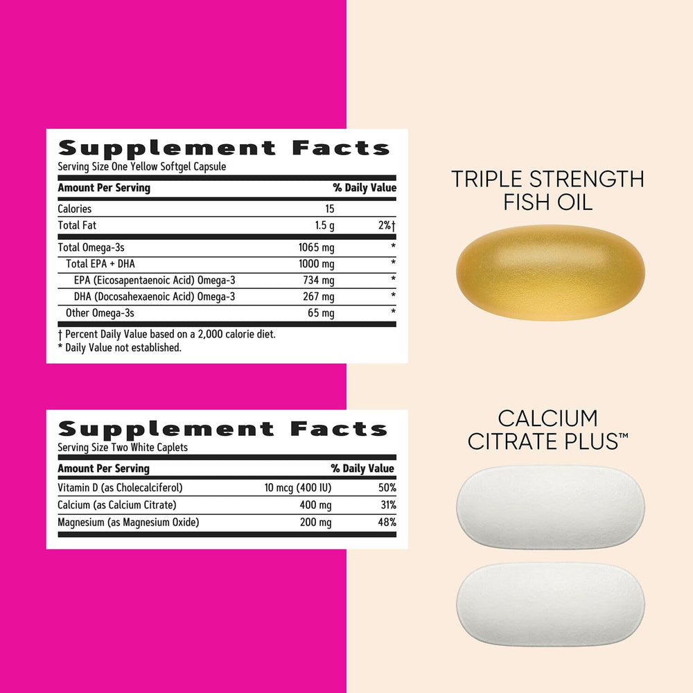 GNC Vitapak bone-health ingredients with calcium and vitamin D.