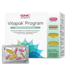 GNC Women’s Menopause Support Vitapak bottle for daily balance and hot flash support.
