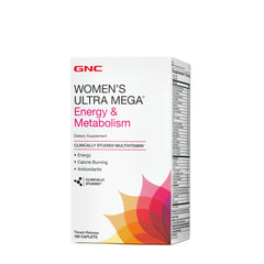 GNC Women's Ultra Mega Energy bottle with label for daily energy support