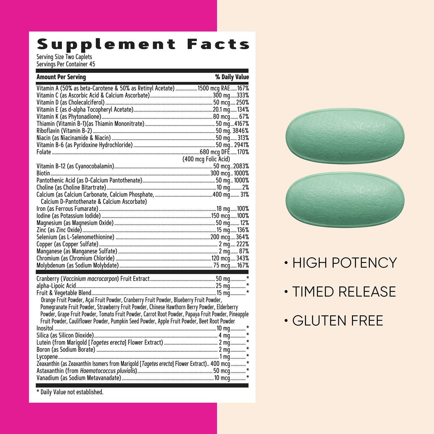 GNC caplets demonstrating immune support and absorption features.