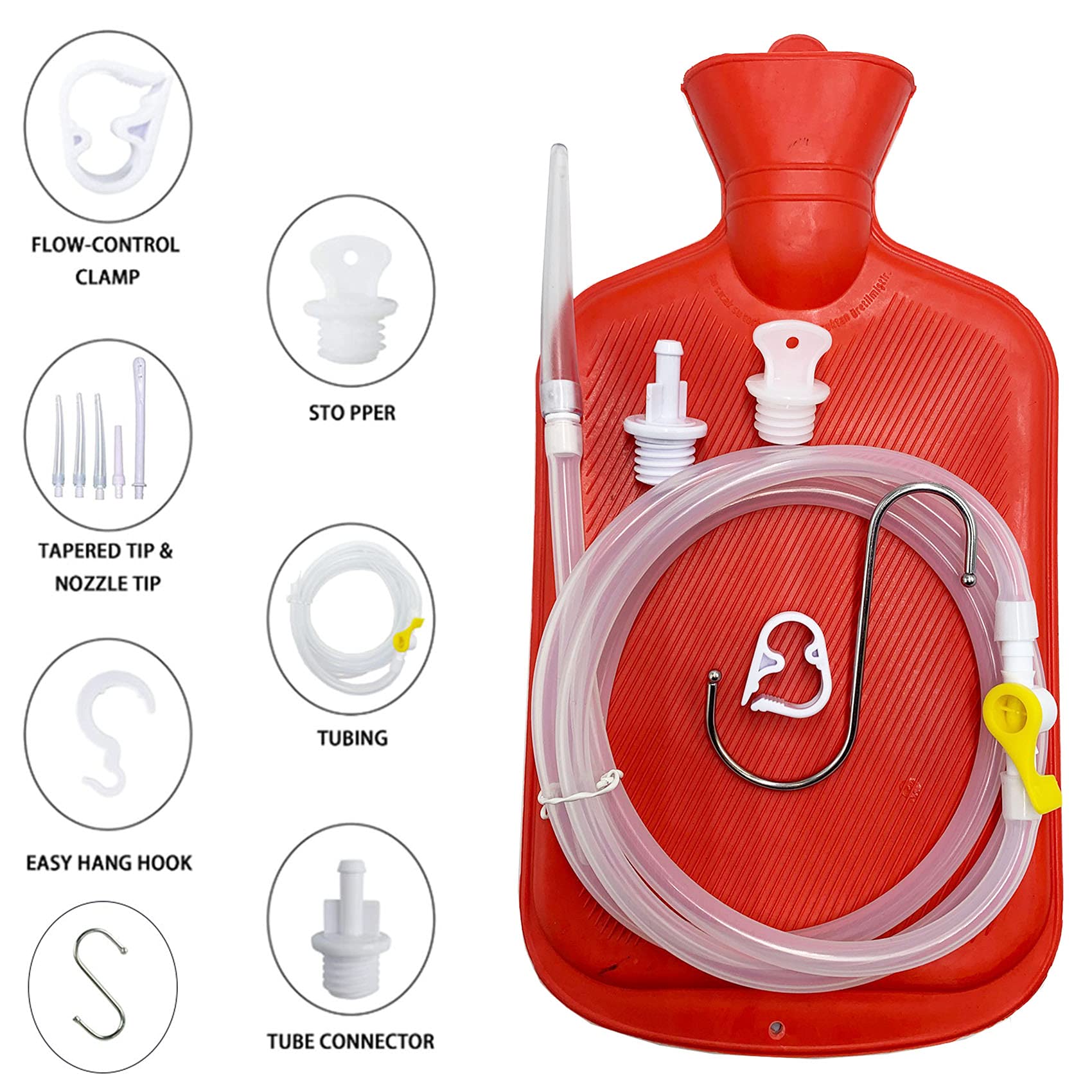 GNEGKLEAN coffee enema bag kit complete set with three reusable tips.