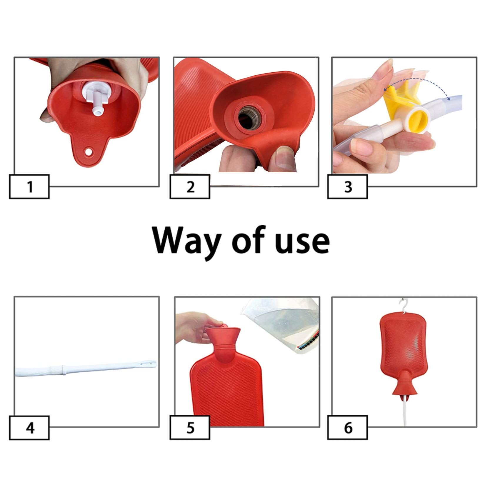 GNEGKLEAN coffee enema bag kit yellow valve for flow control.