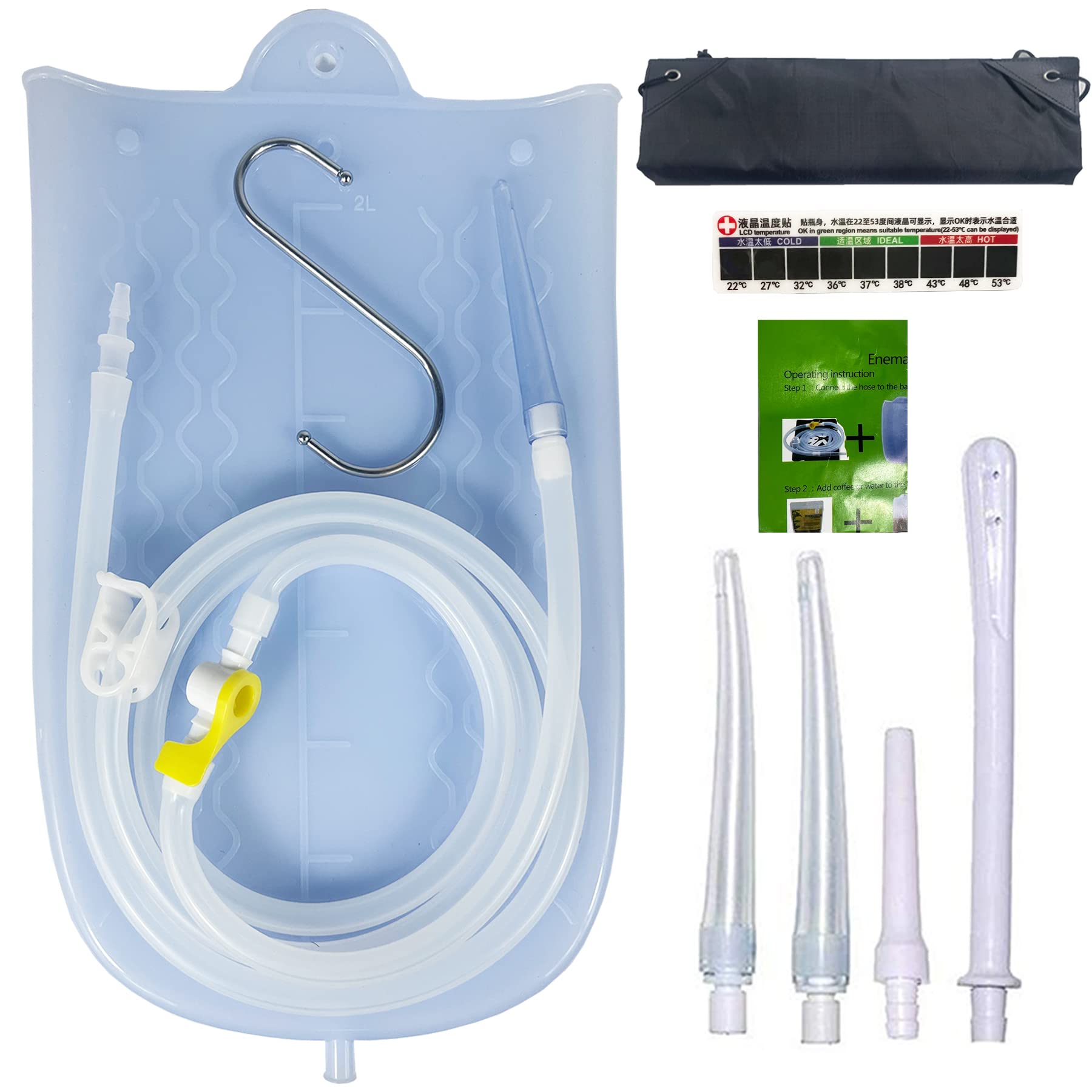GNEGKLEAN silicone enema bag with 2-quart capacity for convenient home cleansing sessions