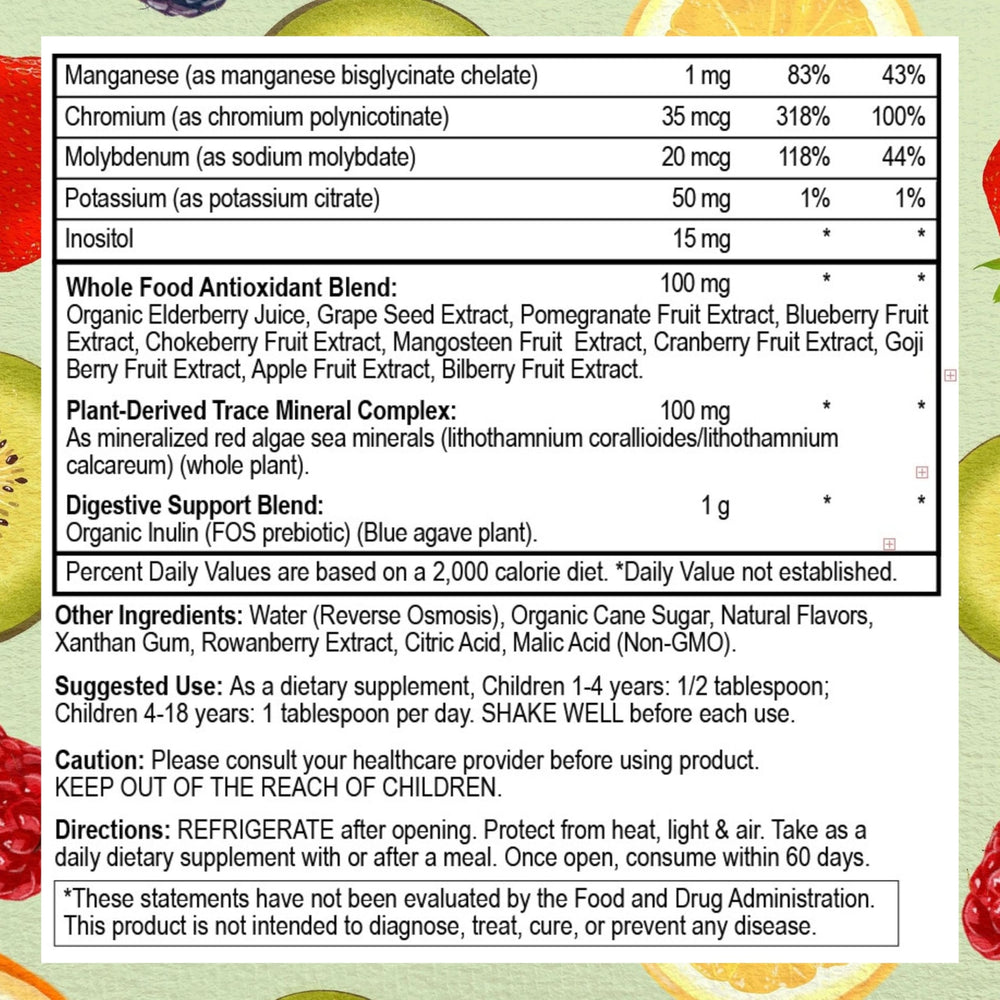 Go Healthy Kids Peach Mango jar emphasizes vegan and non-GMO formula