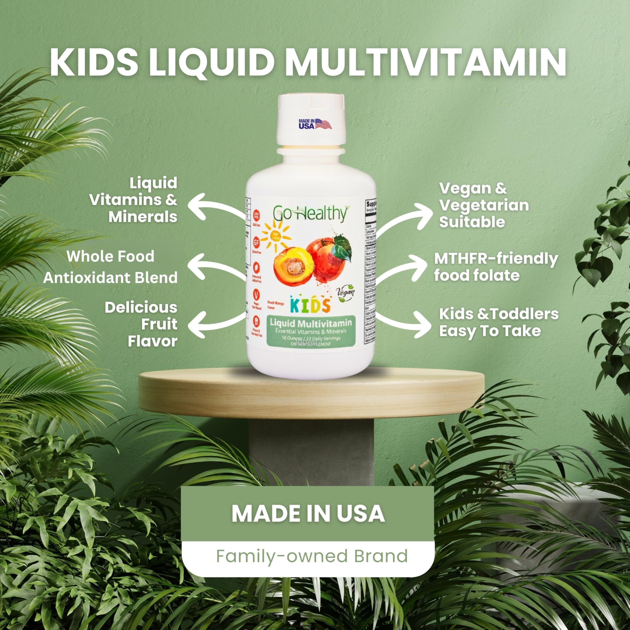 Go Healthy Kids Peach Mango served with juice for easy intake