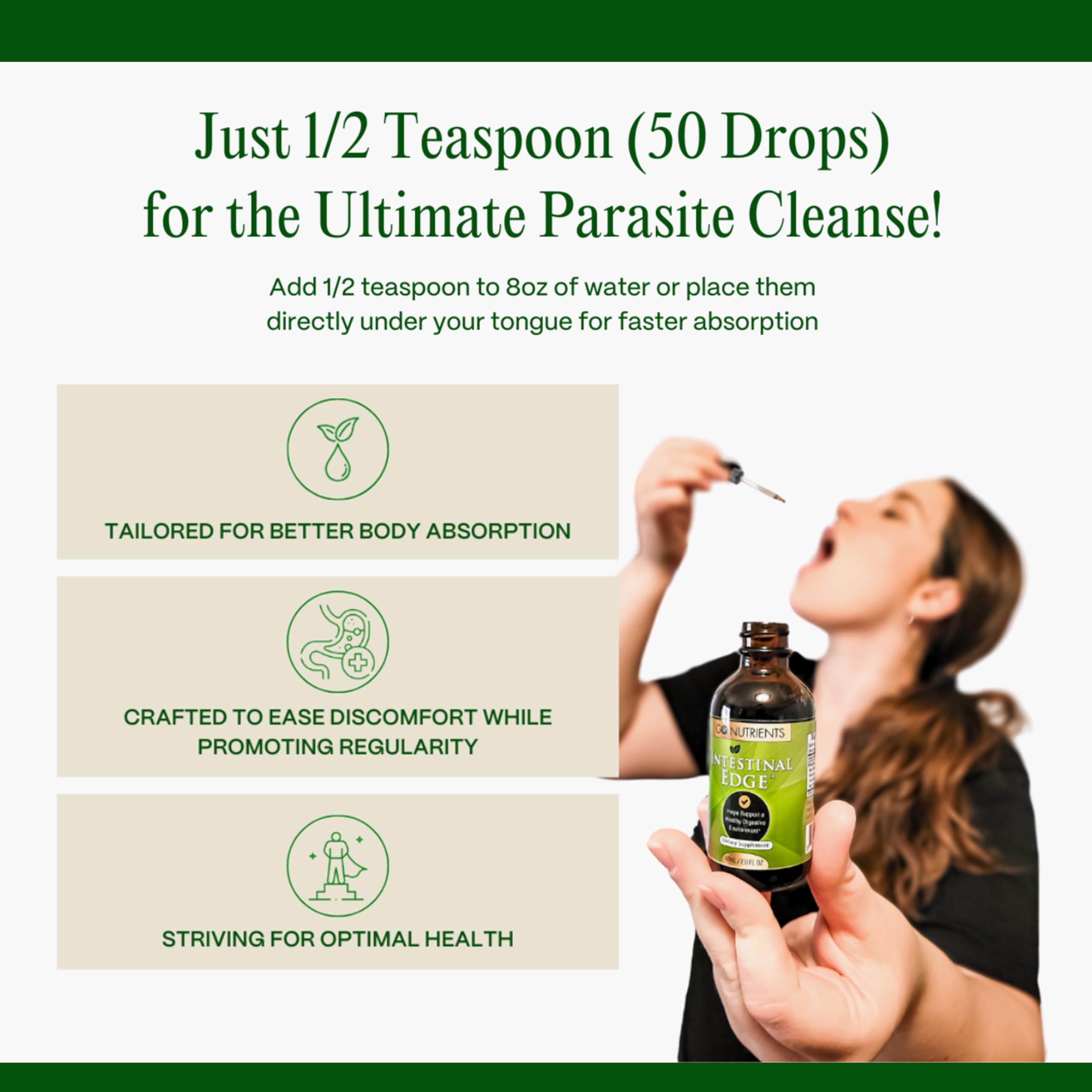 Go Nutrients Intestinal Edge packaging box showcases organic herbal detox concept