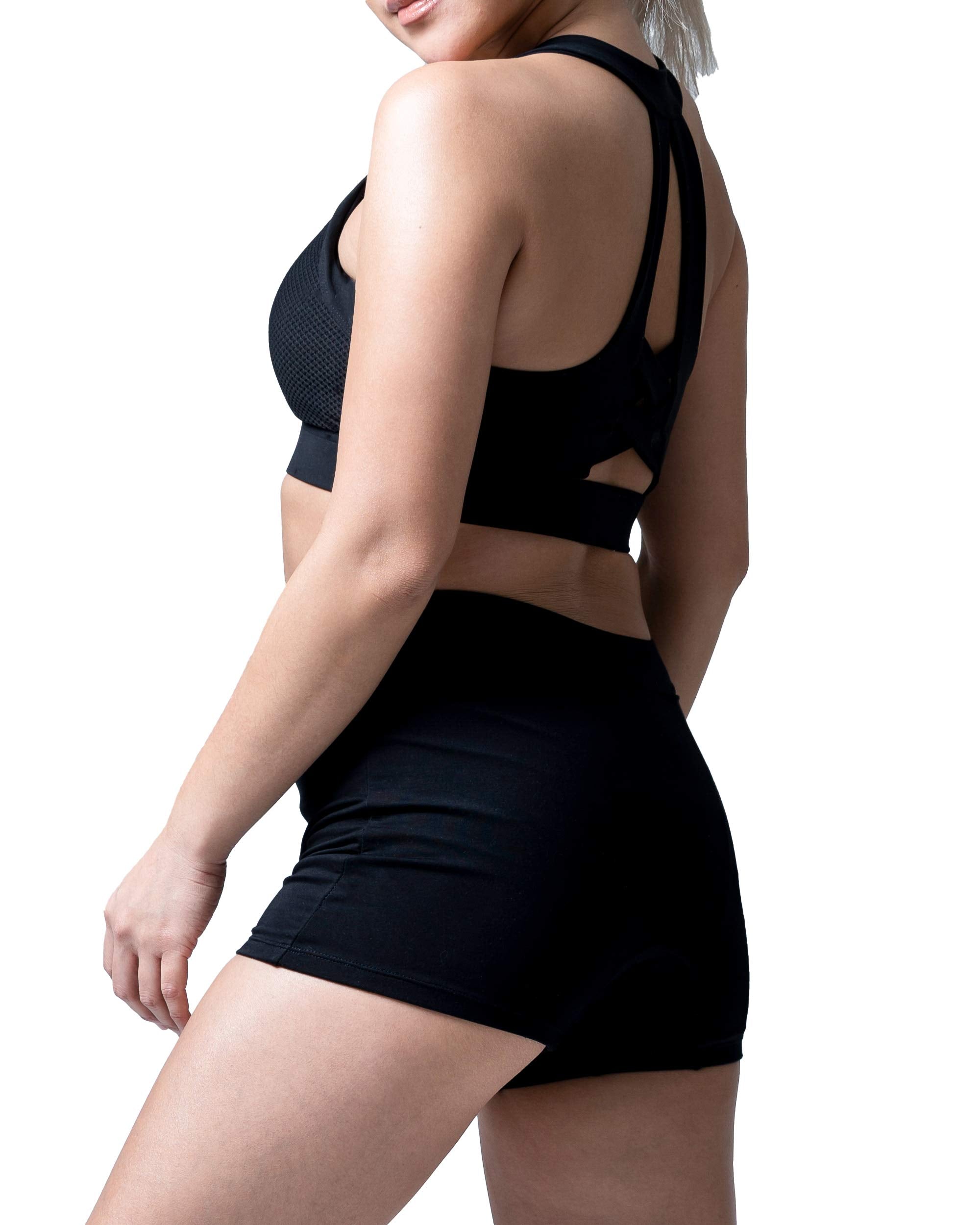 Goat Union Overnight Period Shorts front view with 2-inch absorbent coverage for overnight protection