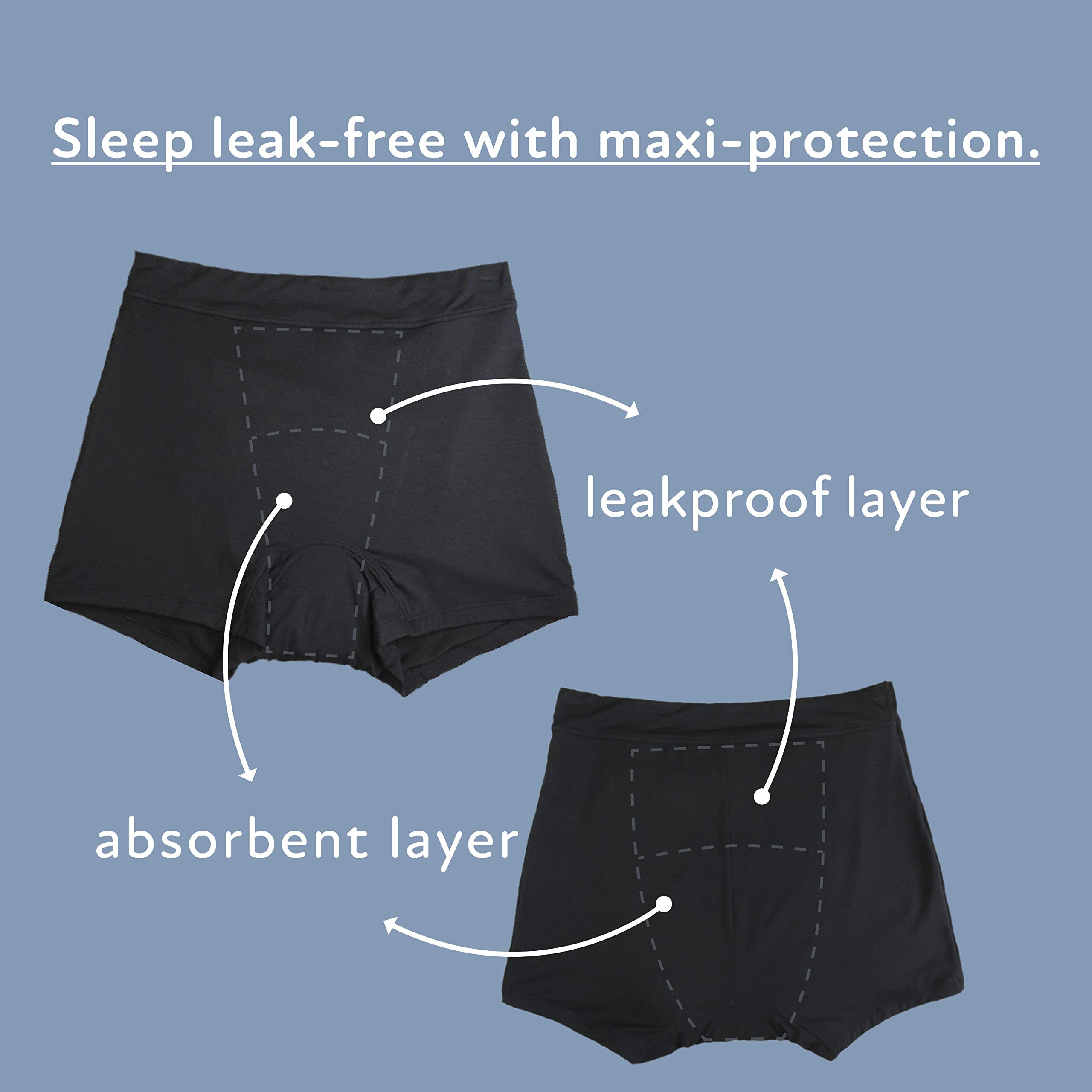 Goat Union reusable period shorts emphasize sustainable reduce-and-reuse benefits.
