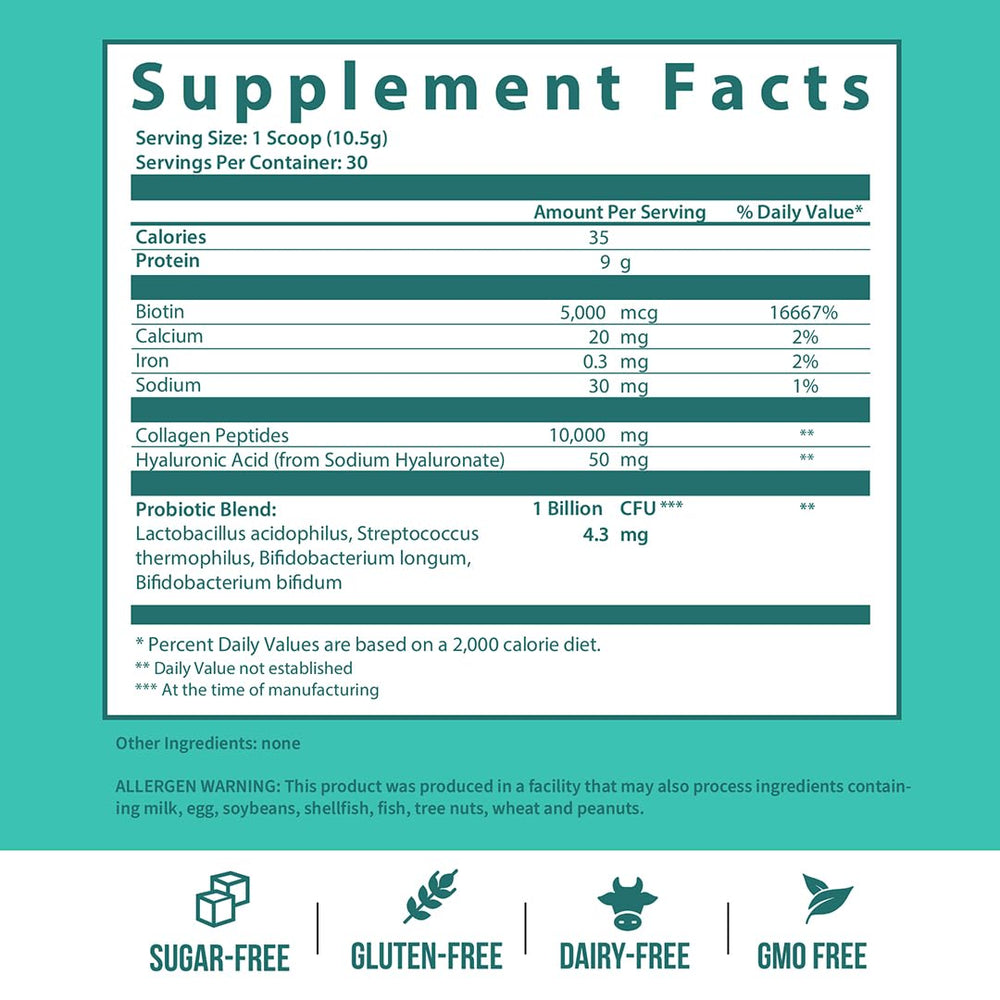 GOBIOTIX collagen powder aimed at hair, skin, nails in a daily routine