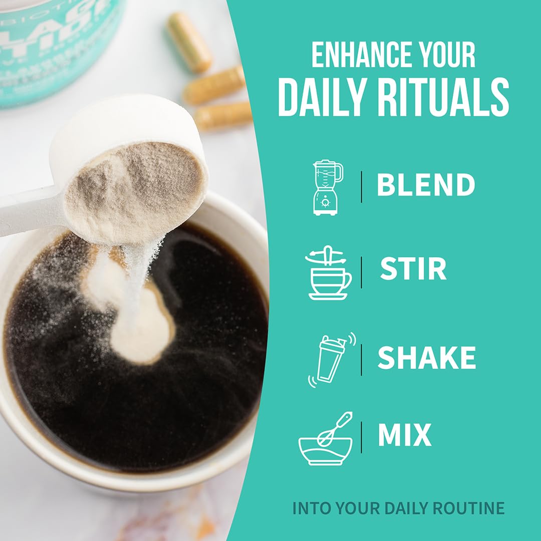 GOBIOTIX collagen powder dissolves in coffee for convenient daily use