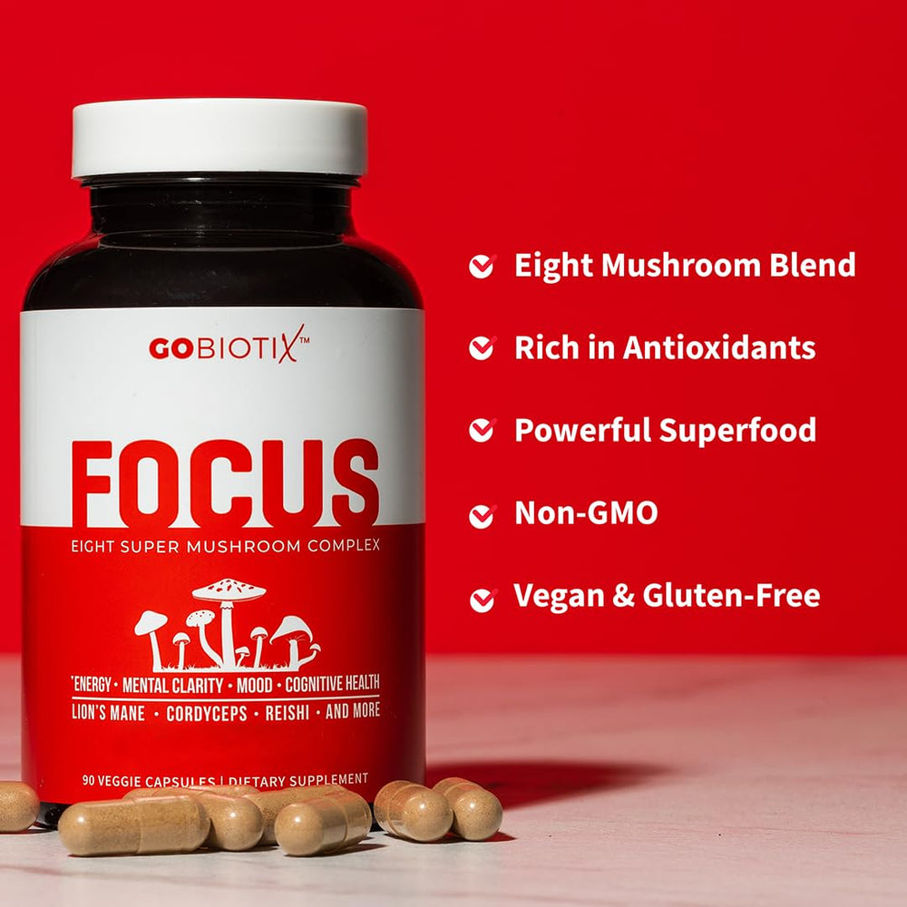 GOBIOTIX Focus cordyceps energy capsules for steady energy.