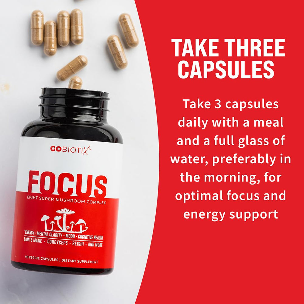 GOBIOTIX Focus vegan non-GMO gluten-free label communicates clean ingredients.