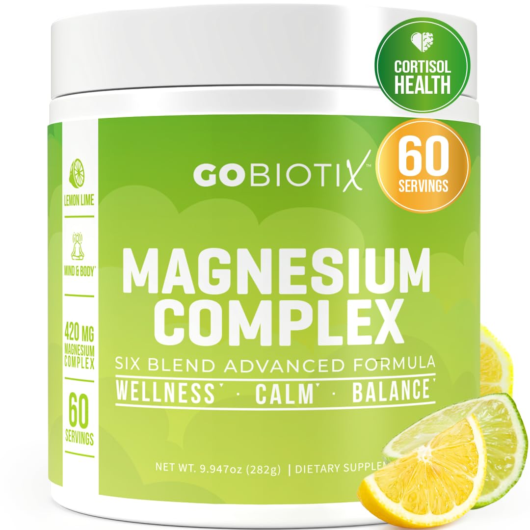 GoBiotix Magnesium Glycinate Powder Lemon Lime tub ready for daily hydration