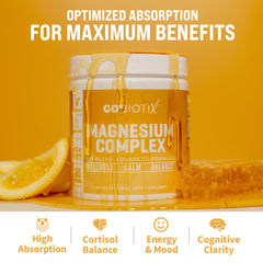 GoBiotix magnesium blend powder dissolving in water for hydration-friendly intake.