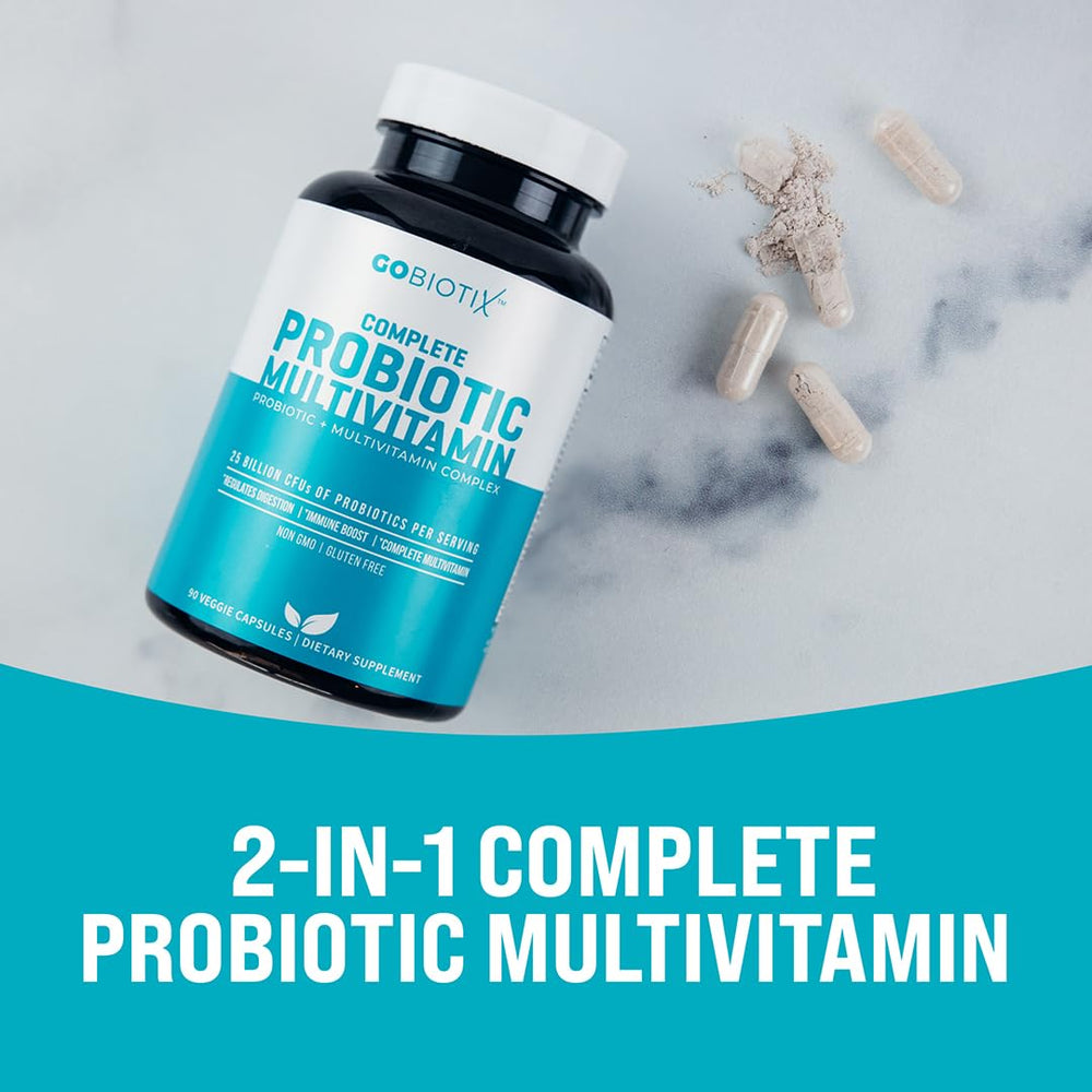Label highlighting 25 billion CFU probiotic potency on GOBIOTIX bottle