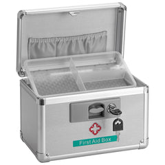 GODLONSEN metal medicine box front view with lockable storage