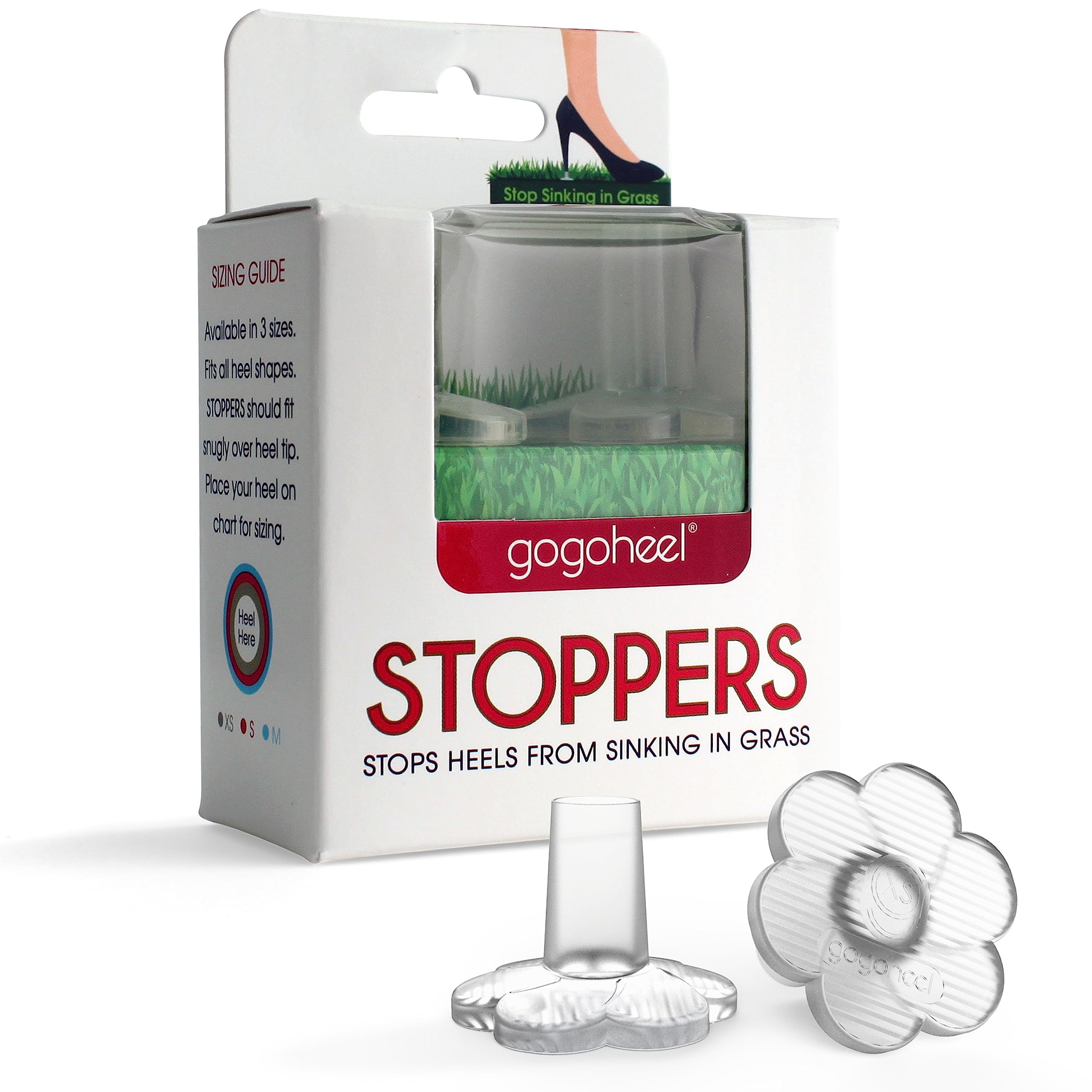GoGoHeel Stoppers on stilettos create a clear, discreet shield.