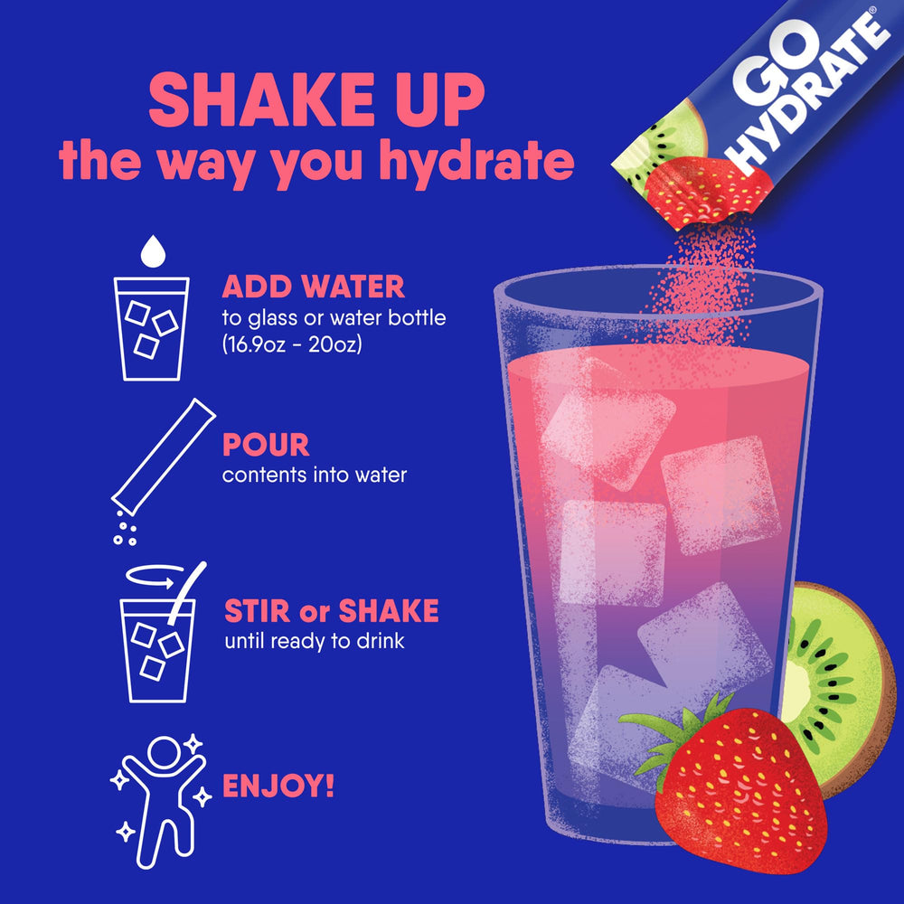 USA-made seal close-up on GoHydrate packaging.