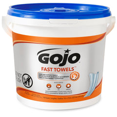 GOJO Fast Towels large textured wet towel for tough messes on hands and tools.