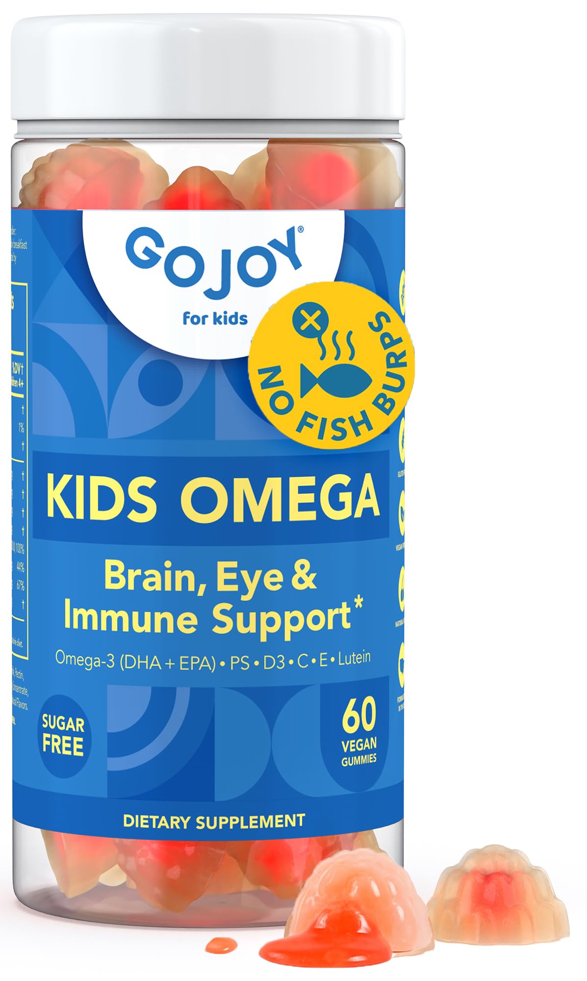 GOJOY NATURALS GOJOY Kids Omega-3 Gummies bottle showcasing clean, plant-based brain support.