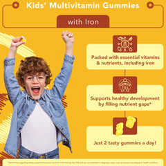 GOJOY NATURALS iron gummies for kids, easy-to-chew iron source