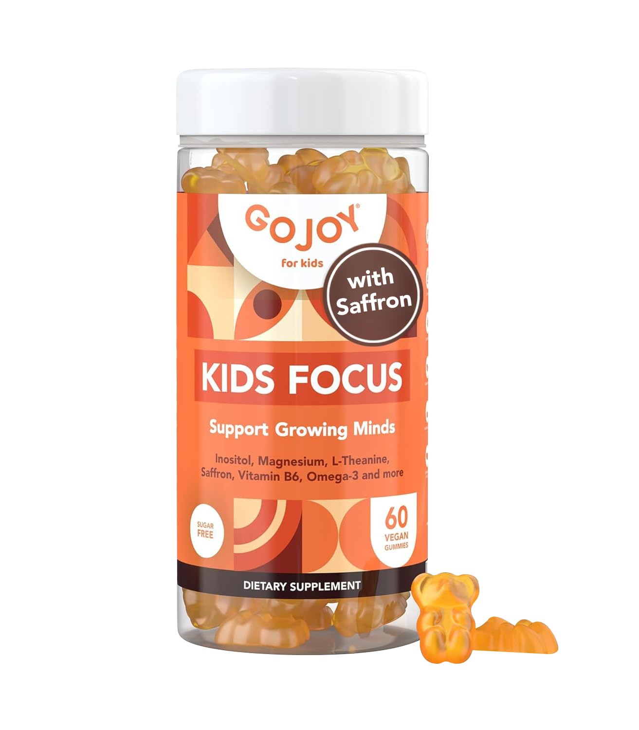 GOJOY NATURALS Kids Focus Gummies bottle for daily focus support.