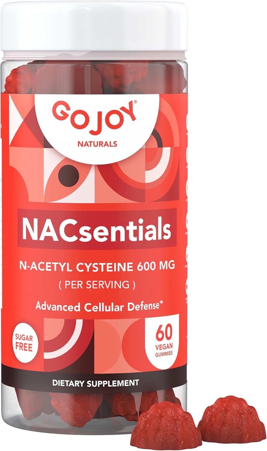 GOJOY NATURALS NACsentials bottle showcasing sugar-free antioxidant support for daily wellness