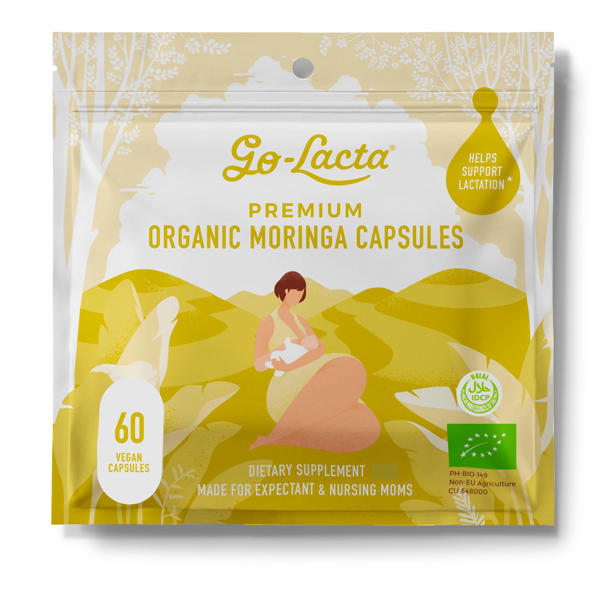 Go-Lacta moringa capsules bottle for lactation support