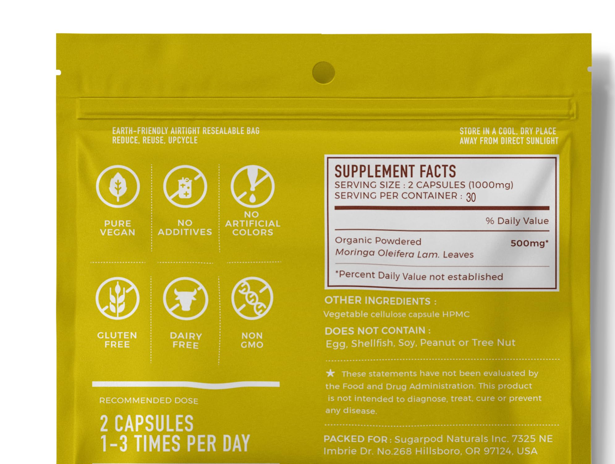 Go-Lacta organic moringa leaves close-up, nutrient-rich source for lactation support