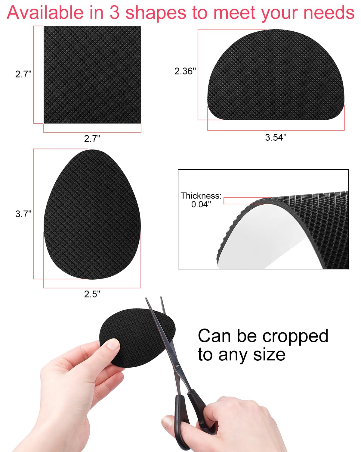Golbylicc non-slip shoe pads semicircular shape provides reliable heel support.
