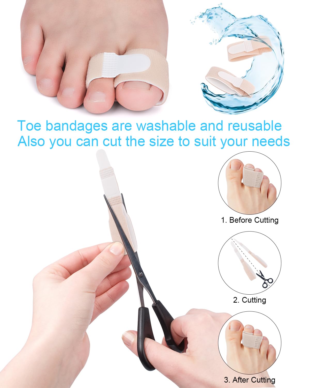 Golbylicc Pack demonstrates easy-cleaning and washable toe protection.
