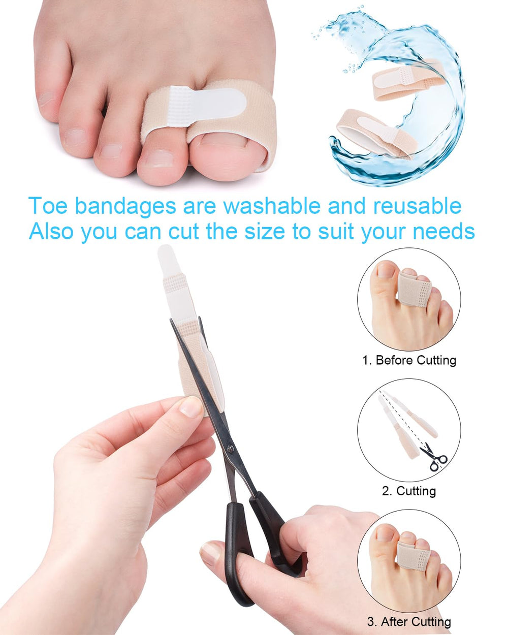 Golbylicc Pack demonstrates easy-cleaning and washable toe protection.