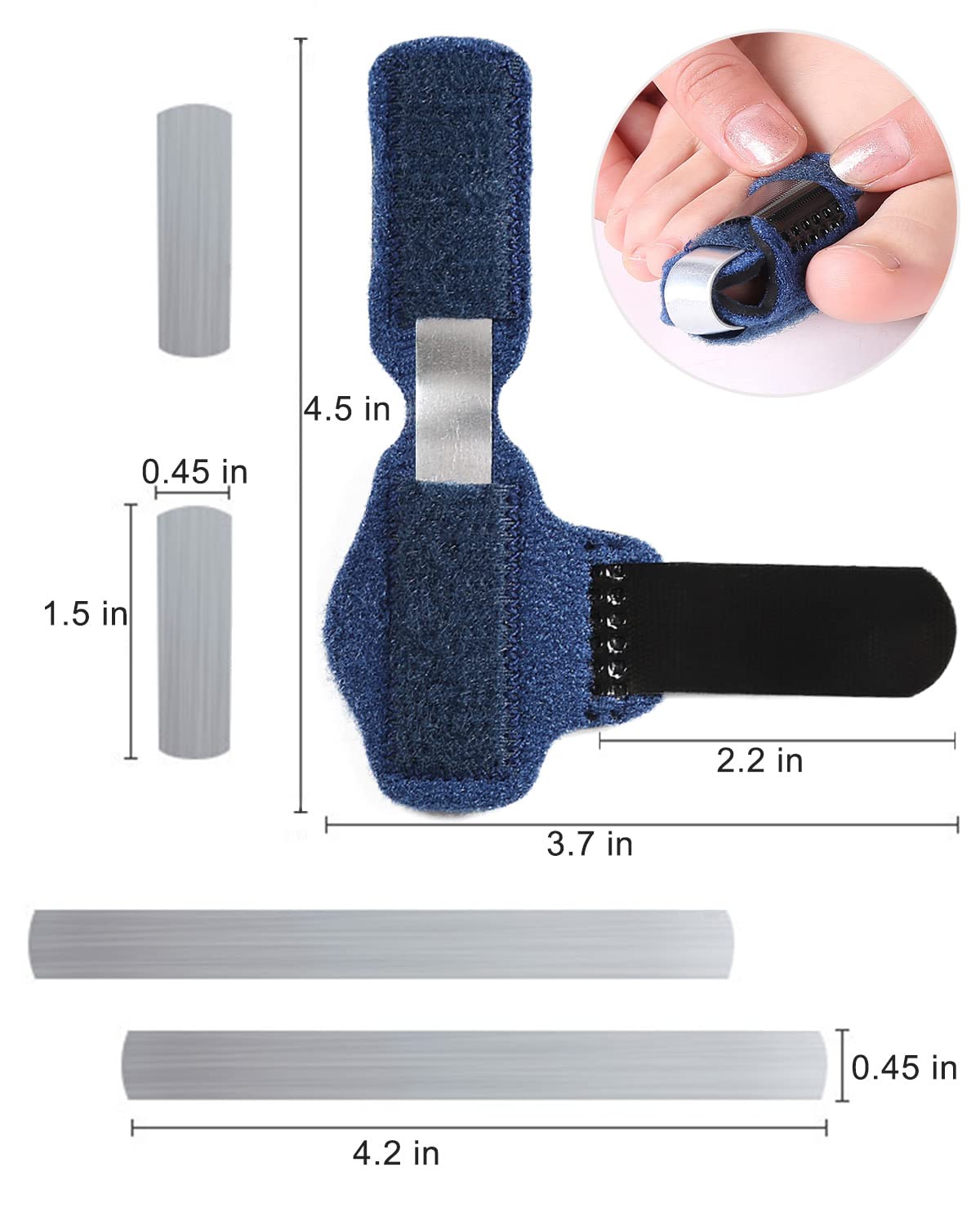 Golbylicc toe wrap fits under socks for all-day wear.